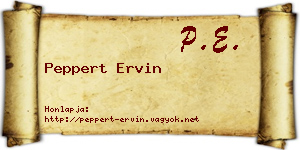 Peppert Ervin névjegykártya